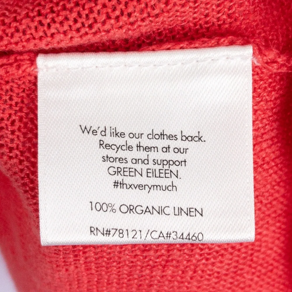 Eileen Fisher Organic Linen Top Womens Small Pink Sustainable Beach Sustainable - Picture 7 of 8
